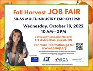 Cloquet Fall Harvest Job Fair Flyer