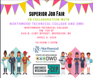 Northwood Technical College and DWD Superior Job Fair flyer